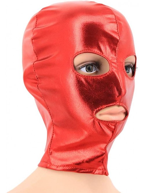 Balaclavas Metallic Cycling Face Neck Mask Hat Ultra Balaclava Hood - Red - CL18KQDH7CI $15.25