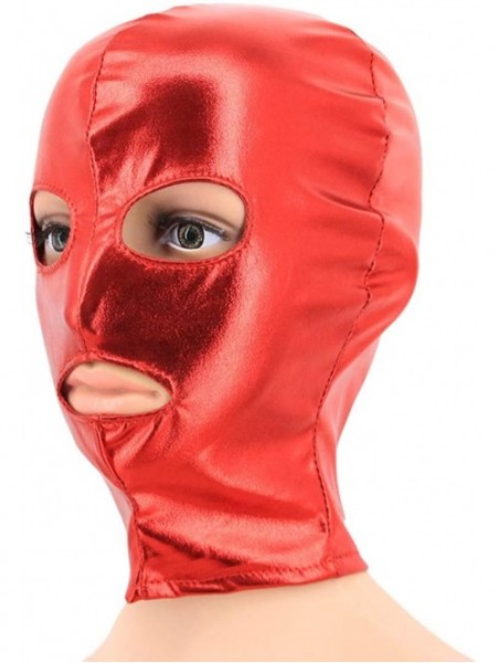 Balaclavas Metallic Cycling Face Neck Mask Hat Ultra Balaclava Hood - Red - CL18KQDH7CI $15.25