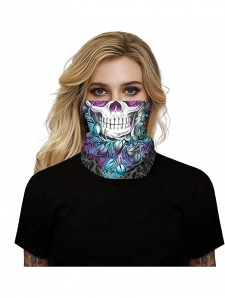 Balaclavas Multifunctional Headwear Protection Windproof Headband - C1-flower Skull - C7198E9GD2X $11.36