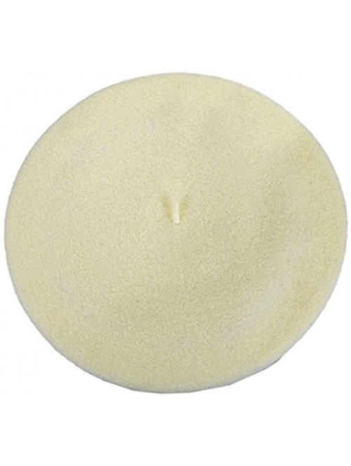 Berets Heritage Classiques Authentique Traditional French Wool Beret - Off White - CK127JO6O65 $48.18