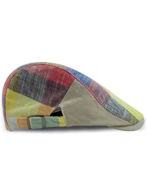 Newsboy Caps Checker Check Plaid Tartan Newsboy Beret Cap Hat FFH032 - Ffh273s01 Rainbow - C611YU0DC49 $25.70