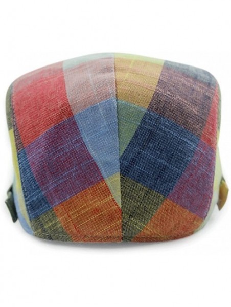 Newsboy Caps Checker Check Plaid Tartan Newsboy Beret Cap Hat FFH032 - Ffh273s01 Rainbow - C611YU0DC49 $25.70