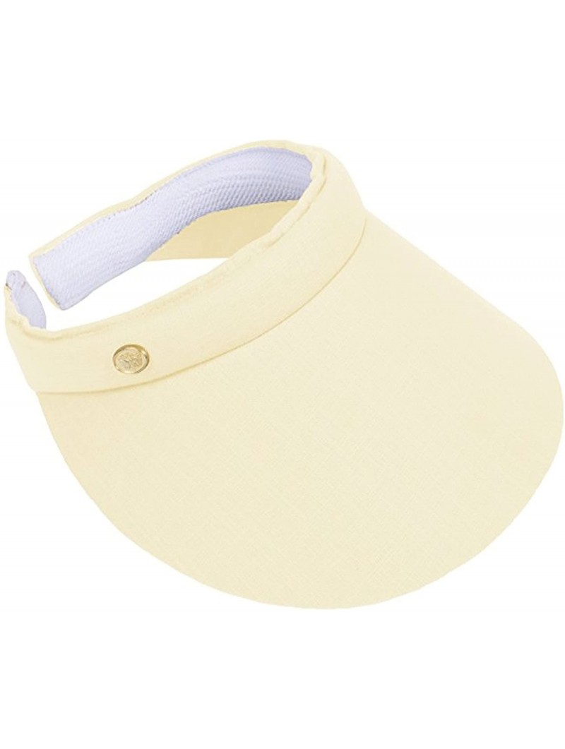 Visors Women's Cotton Clip On Sun Visor Hat - Banana Yellow - CV1834C35N3 $12.81