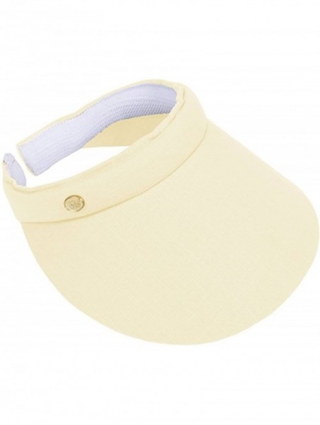 Visors Women's Cotton Clip On Sun Visor Hat - Banana Yellow - CV1834C35N3 $12.81