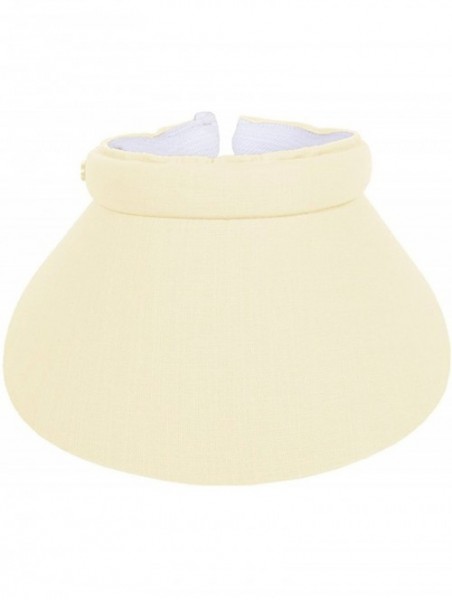 Visors Women's Cotton Clip On Sun Visor Hat - Banana Yellow - CV1834C35N3 $12.81