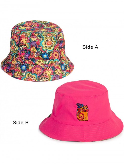 Bucket Hats Reversible Bucket Hat - Felines in the Garden - C118OE5OTAE $29.69