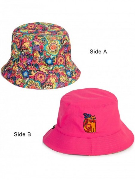 Bucket Hats Reversible Bucket Hat - Felines in the Garden - C118OE5OTAE $29.69