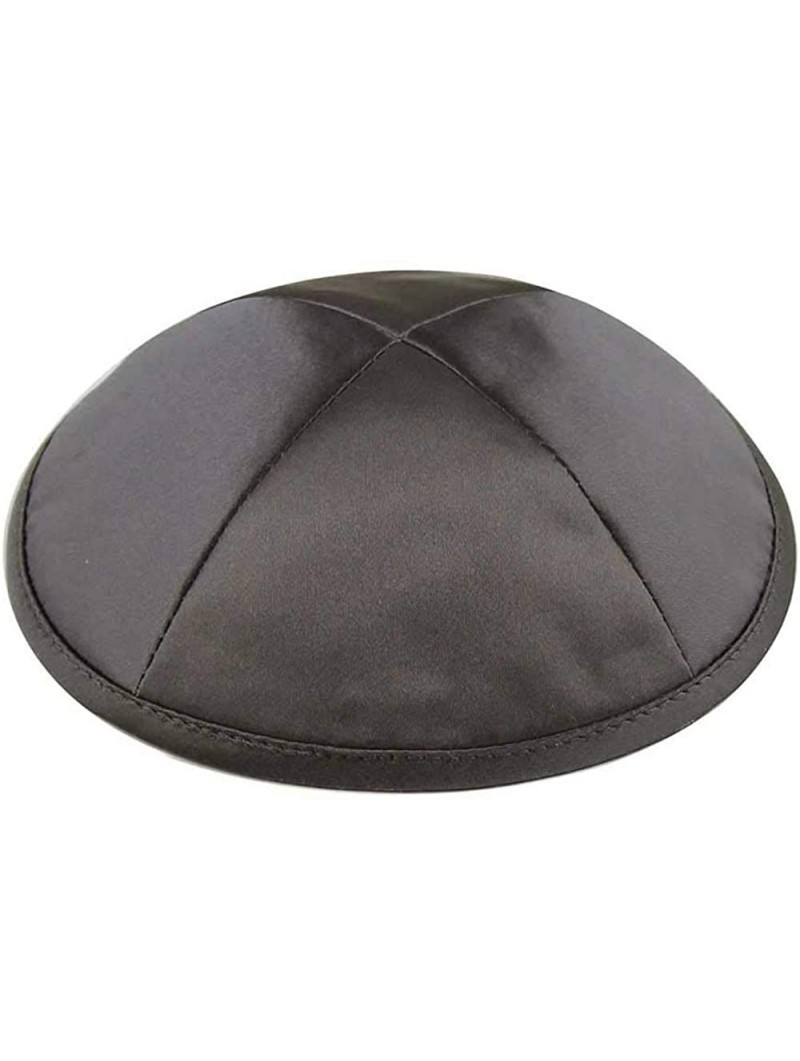 Skullies & Beanies Deluxe Satin Kippot Single or Bulk Optional Custom Imprinting for Any Event - Dark Grey / Charcoal - CO11J...