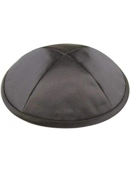 Skullies & Beanies Deluxe Satin Kippot Single or Bulk Optional Custom Imprinting for Any Event - Dark Grey / Charcoal - CO11J...