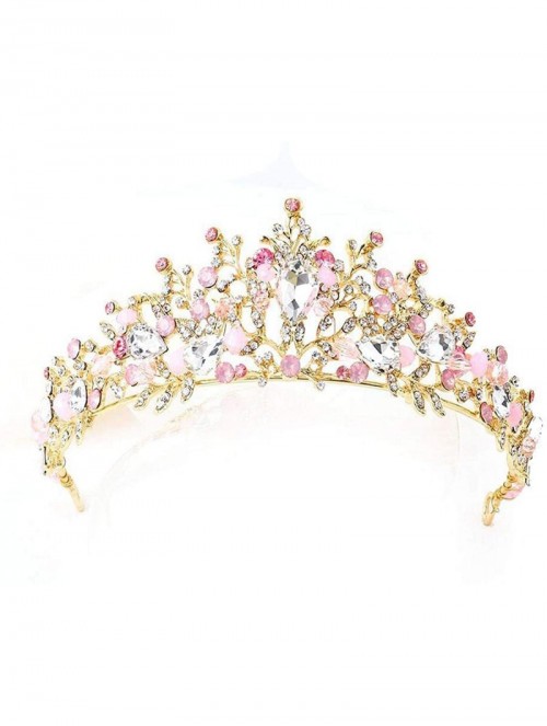 Headbands New Women Crystal Anadem Wedding Decoration Accessories Gift Headbands - Pink - C918M4MGIQS $36.55