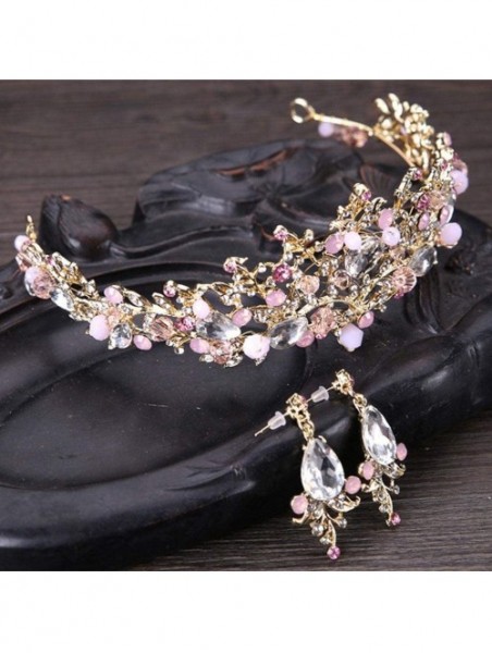 Headbands New Women Crystal Anadem Wedding Decoration Accessories Gift Headbands - Pink - C918M4MGIQS $36.55