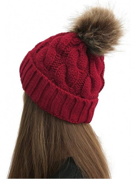 Skullies & Beanies Stitching Knitted hat Mallcat Outdoor - Wine - CG193549HUY $22.10