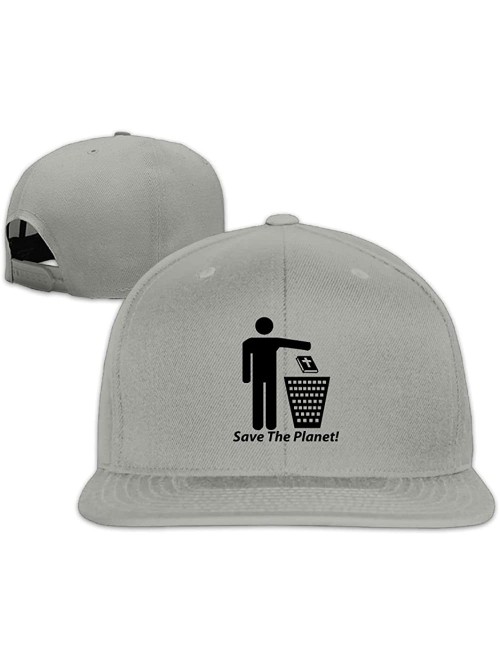 Skullies & Beanies Cap Save The Planet Funny Atheist Drawing - Ash - CK1887OUNK2 $18.88