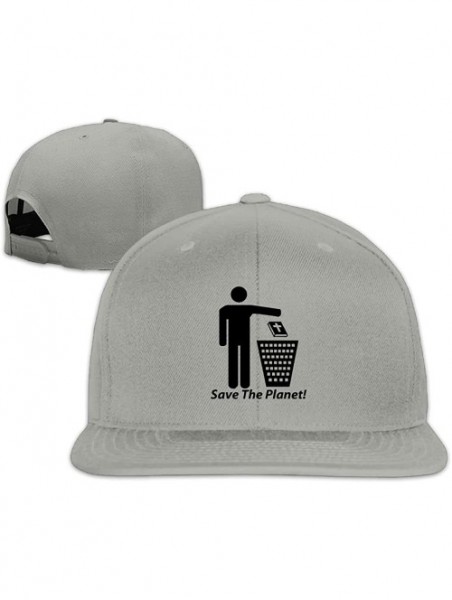 Skullies & Beanies Cap Save The Planet Funny Atheist Drawing - Ash - CK1887OUNK2 $18.88