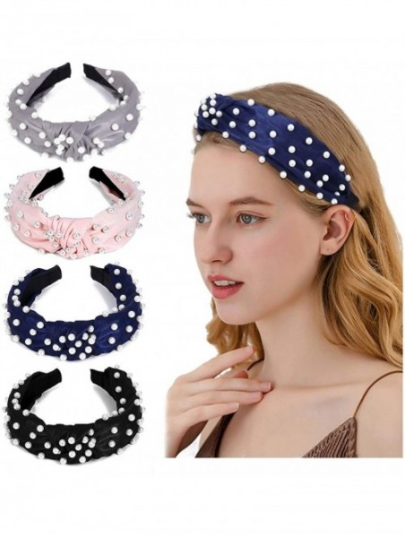 Headbands Knot Headband Headbands Elastic Accessories - Pearl-headband-a - C818U0ETAHR $14.11