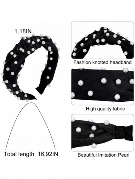 Headbands Knot Headband Headbands Elastic Accessories - Pearl-headband-a - C818U0ETAHR $14.11