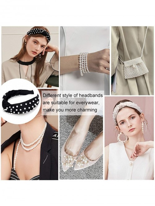 Headbands Knot Headband Headbands Elastic Accessories - Pearl-headband-a - C818U0ETAHR $14.11