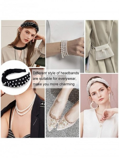 Headbands Knot Headband Headbands Elastic Accessories - Pearl-headband-a - C818U0ETAHR $14.11