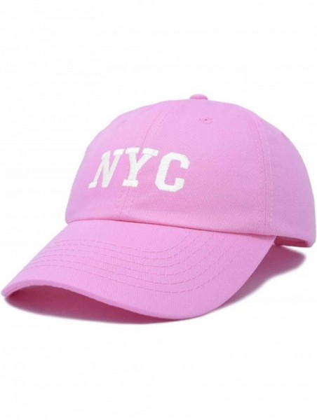 Baseball Caps NY Baseball Cap NY Hat New York City Cotton Twill Dad Hat - Light Pink - CH18M7WRTEY $10.86