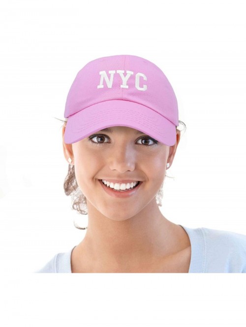 Baseball Caps NY Baseball Cap NY Hat New York City Cotton Twill Dad Hat - Light Pink - CH18M7WRTEY $10.86