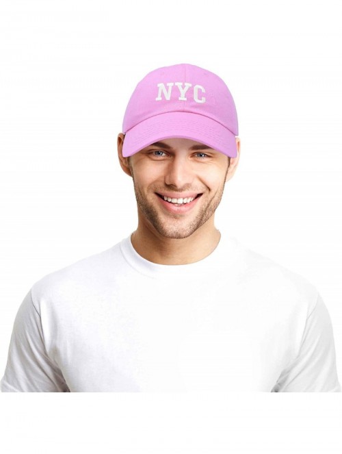 Baseball Caps NY Baseball Cap NY Hat New York City Cotton Twill Dad Hat - Light Pink - CH18M7WRTEY $10.86