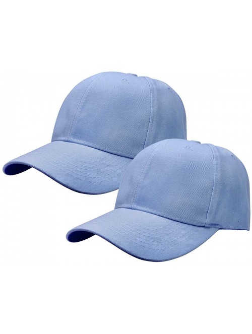 Baseball Caps 2pcs Baseball Cap for Men Women Adjustable Size Perfect for Outdoor Activities - Sky Blue/Sky Blue - C4195CRYY7...