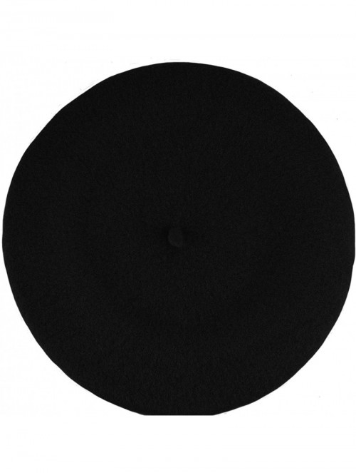 Berets Traditional Women's Men's Solid Color Plain Wool French Beret One Size - Black - CW189YHXY23 $13.68