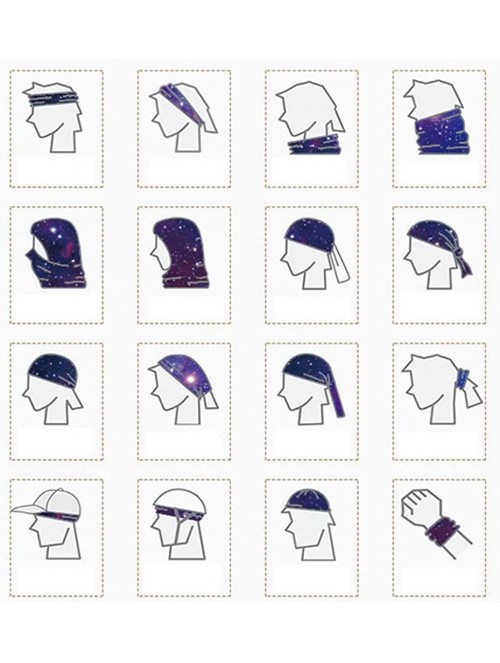 Balaclavas Rave Bandana for Men Women Neck Gaiter Scarf Dust Wind Balaclava Headwear - Blue Purple Galaxy - CG197SMR3O8 $16.12