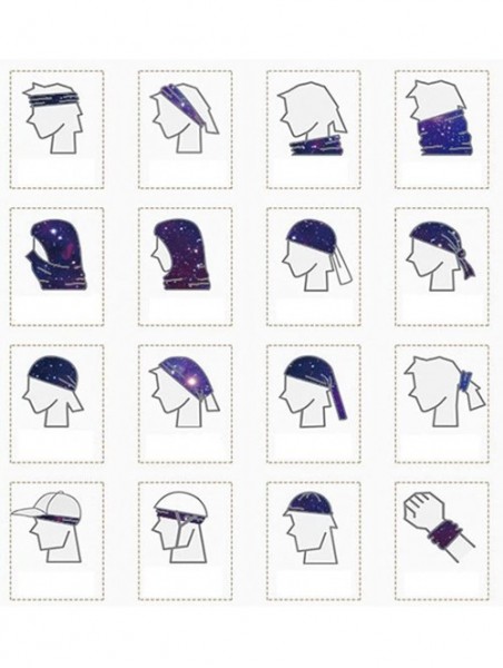 Balaclavas Rave Bandana for Men Women Neck Gaiter Scarf Dust Wind Balaclava Headwear - Blue Purple Galaxy - CG197SMR3O8 $16.12