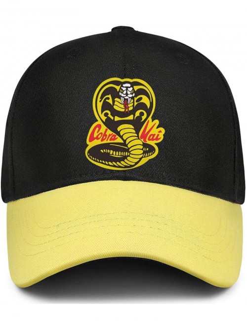 Baseball Caps Man Cool Cobra Snake Kai Baseball Cap Trucker hat - Yellow - CZ18I3I6AWG $17.68