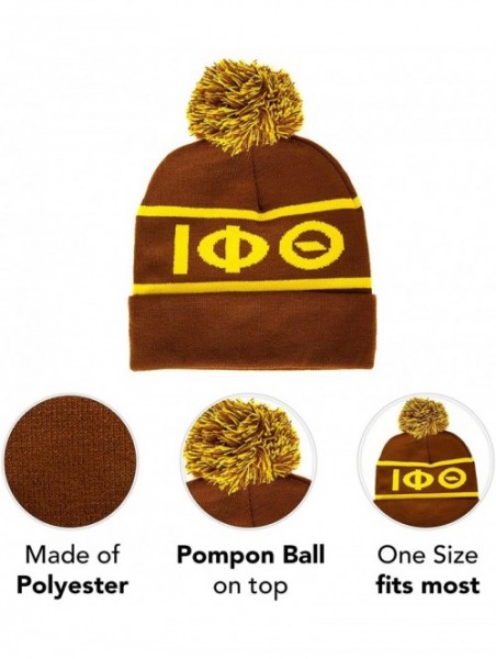 Skullies & Beanies Iota Phi Theta Letter Beanie Hat Greek Cold Weather Winter iota - CS18D9R8LHX $20.57