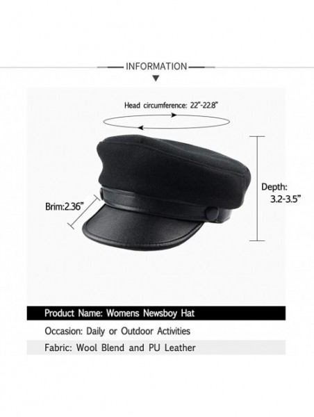 Newsboy Caps Womens Wool Newsboy Visor Beret Hat Cap for Women Paperboy Cabbie Hats - Nvmao021 - CO18L6S3LE7 $12.10