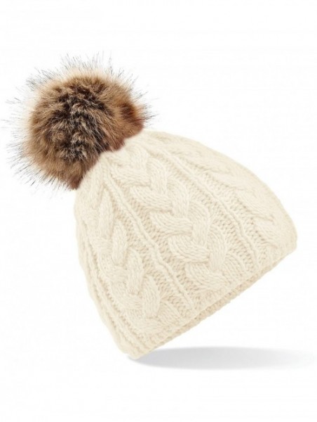 Skullies & Beanies Unisex Pom Pom Cable Beanie - Off White - C912NRHM16E $11.68