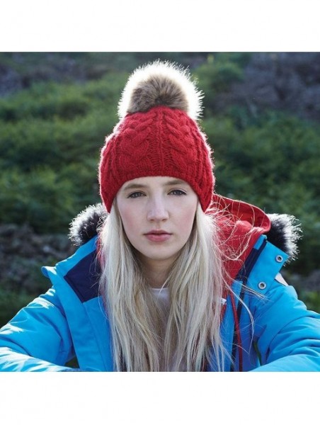 Skullies & Beanies Unisex Pom Pom Cable Beanie - Off White - C912NRHM16E $11.68