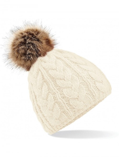 Skullies & Beanies Unisex Pom Pom Cable Beanie - Off White - C912NRHM16E $11.68