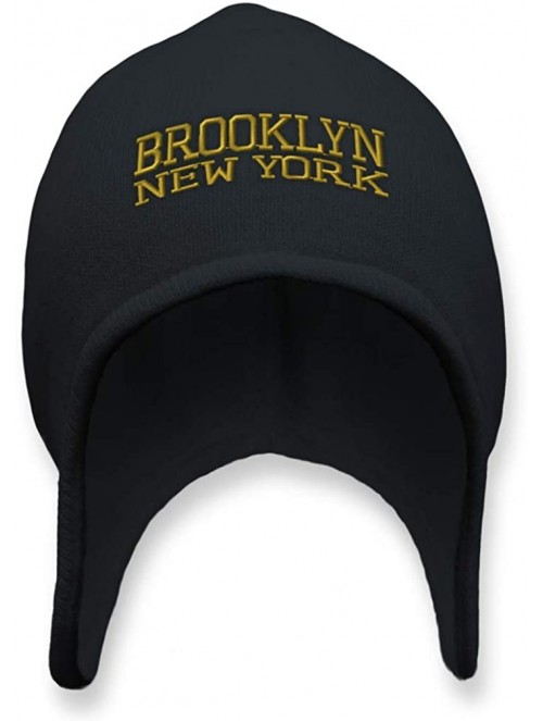 Skullies & Beanies Custom Ear Flap Beanie for Men & Women New York Brooklyn Uniteds C Embroidery - Dark Grey - CW192MKIANA $2...