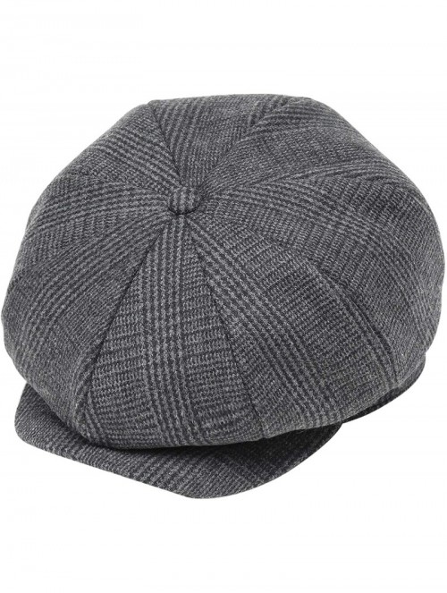 Newsboy Caps Newsboy Hat Cap for Men Women Gatsby Hat for Men 1920s Mens Gatsby Costume Accessories - Plaid Gray - CG18N6CD0A...