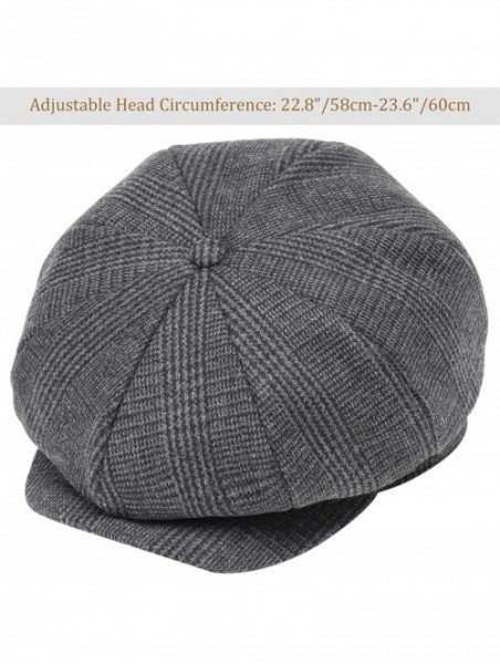 Newsboy Caps Newsboy Hat Cap for Men Women Gatsby Hat for Men 1920s Mens Gatsby Costume Accessories - Plaid Gray - CG18N6CD0A...