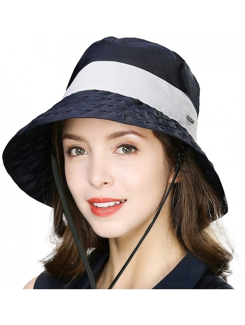 Bucket Hats Womens Floppy SPU 50 Outdoor Bucket Sun Hat Packable Chin Cord Fishing Travel Cap Summer Beach 55-57CM - CK18SXWO...