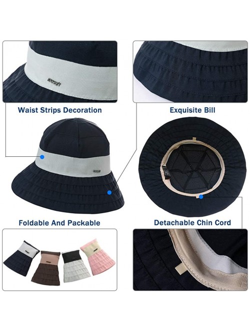 Bucket Hats Womens Floppy SPU 50 Outdoor Bucket Sun Hat Packable Chin Cord Fishing Travel Cap Summer Beach 55-57CM - CK18SXWO...