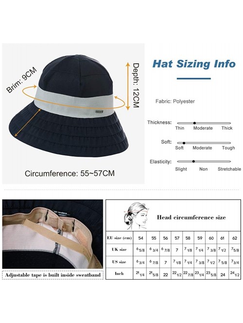 Bucket Hats Womens Floppy SPU 50 Outdoor Bucket Sun Hat Packable Chin Cord Fishing Travel Cap Summer Beach 55-57CM - CK18SXWO...