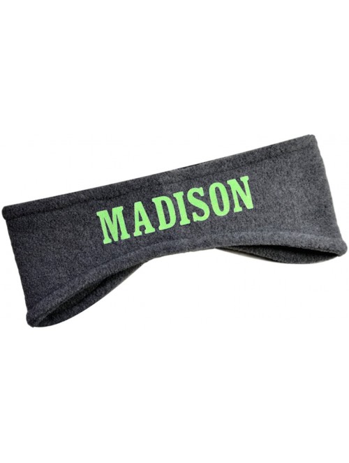 Cold Weather Headbands Polar Fleece Ear Warmer Headbands with Custom GLITTER Text for Cold Weather PERSONALIZED - Gray - CN12...