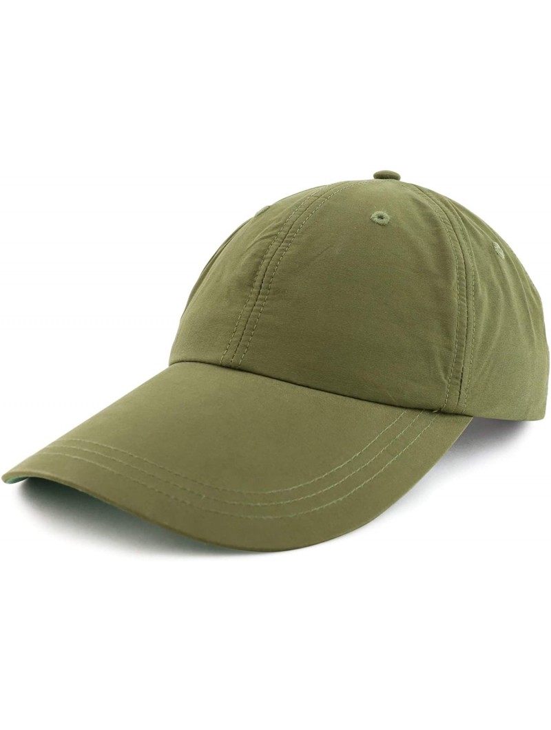 Baseball Caps Lightweight UV 50+ UPF Sunshield Long Bill Mesh Lined Cap - Olive - CL18XXLE9L0 $24.35