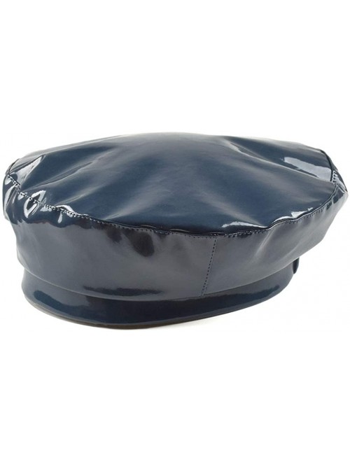 Berets Patent-Leather-Beret Hat Captain Cap Painter Performance Women - Blue - CA18TIUDMH8 $13.00