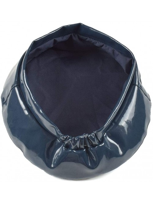 Berets Patent-Leather-Beret Hat Captain Cap Painter Performance Women - Blue - CA18TIUDMH8 $13.00