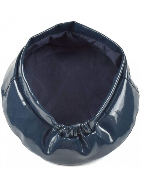 Berets Patent-Leather-Beret Hat Captain Cap Painter Performance Women - Blue - CA18TIUDMH8 $13.00