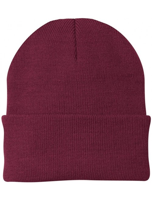 Skullies & Beanies Knit Beanie Caps in 24 - Maroon - CA11APLHCNX $17.81