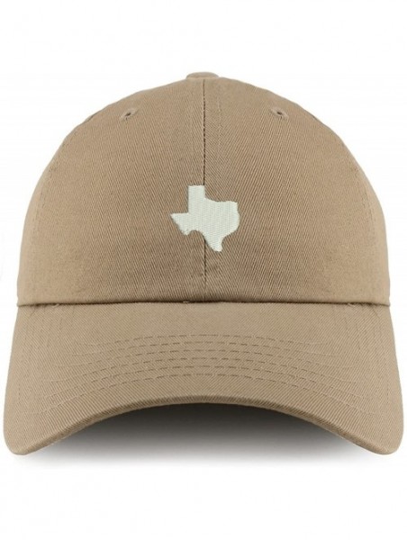 Baseball Caps Texas State Map Embroidered Low Profile Soft Cotton Dad Hat Cap - Khaki - C418D56QUD8 $20.24