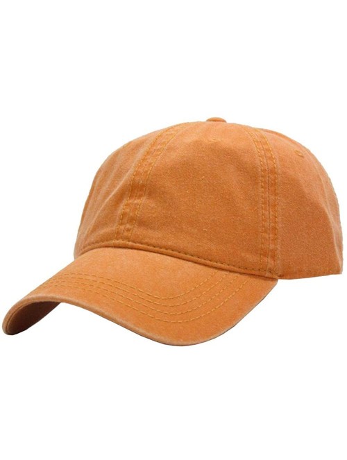 Baseball Caps Vintage Washed Dyed Cotton Twill Low Profile Adjustable Baseball Cap - Pumpkin Orange - CC12EFFZMWN $15.75