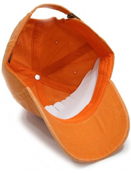 Baseball Caps Vintage Washed Dyed Cotton Twill Low Profile Adjustable Baseball Cap - Pumpkin Orange - CC12EFFZMWN $15.75